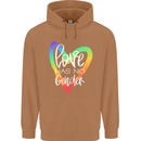 LGBT Love Has No Gender Gay Pride Day Mens 80% Cotton Hoodie Caramel Latte