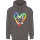 LGBT Love Has No Gender Gay Pride Day Mens 80% Cotton Hoodie Charcoal