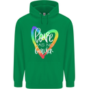 LGBT Love Has No Gender Gay Pride Day Mens 80% Cotton Hoodie Irish Green