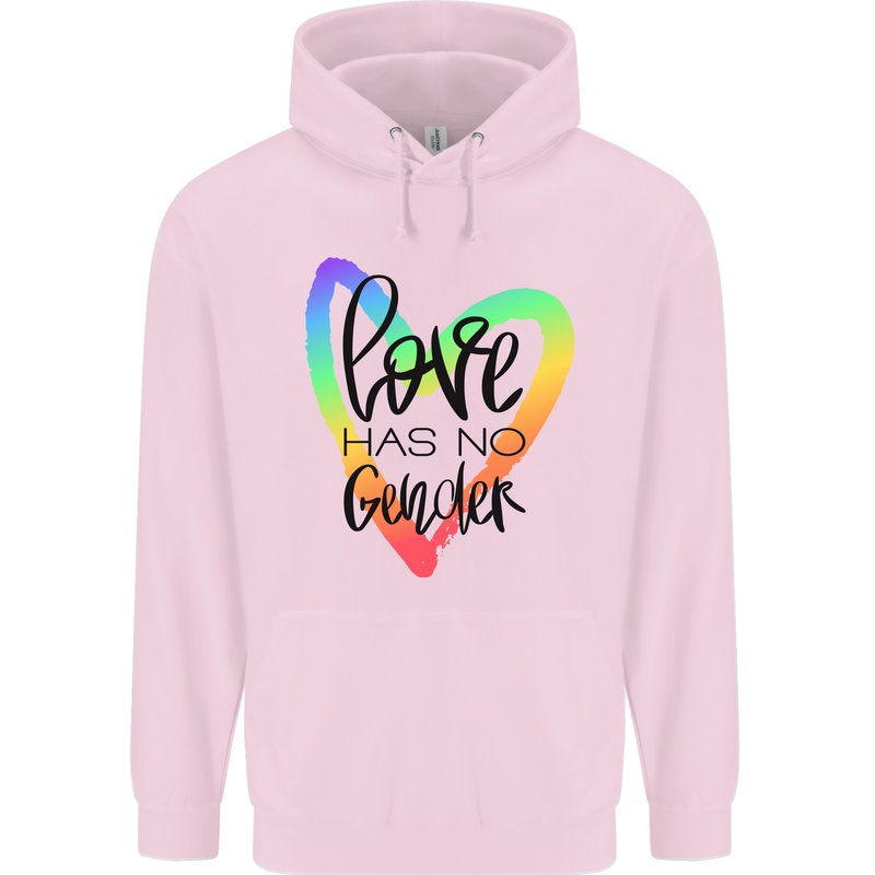 LGBT Love Has No Gender Gay Pride Day Mens 80% Cotton Hoodie Light Pink