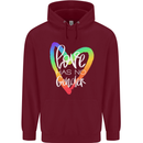 LGBT Love Has No Gender Gay Pride Day Mens 80% Cotton Hoodie Maroon