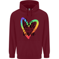 LGBT Love Has No Gender Gay Pride Day Mens 80% Cotton Hoodie Maroon