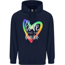 LGBT Love Has No Gender Gay Pride Day Mens 80% Cotton Hoodie Navy Blue