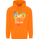 LGBT Love Has No Gender Gay Pride Day Mens 80% Cotton Hoodie Orange