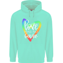 LGBT Love Has No Gender Gay Pride Day Mens 80% Cotton Hoodie Peppermint
