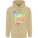 LGBT Love Has No Gender Gay Pride Day Mens 80% Cotton Hoodie Sand