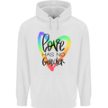 LGBT Love Has No Gender Gay Pride Day Mens 80% Cotton Hoodie White