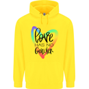 LGBT Love Has No Gender Gay Pride Day Mens 80% Cotton Hoodie Yellow