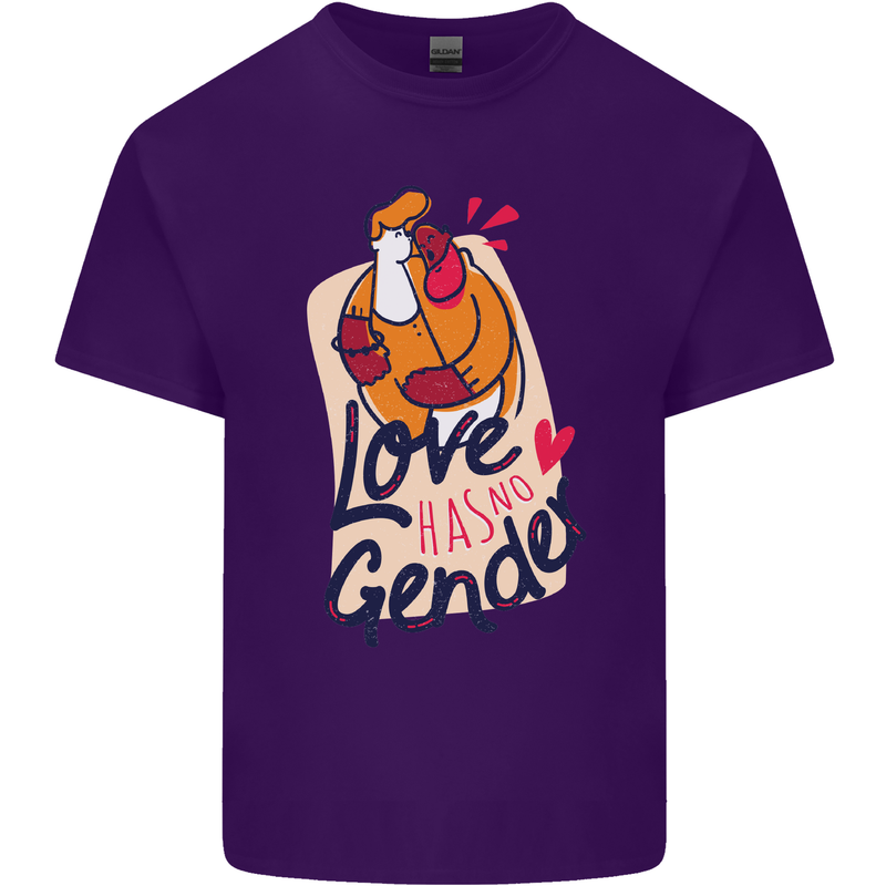 LGBT Love Has No Gender Gay Pride Day Mens Cotton T-Shirt Tee Top Purple