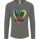LGBT Love Has No Gender Gay Pride Day Mens Long Sleeve T-Shirt Charcoal