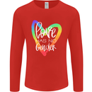LGBT Love Has No Gender Gay Pride Day Mens Long Sleeve T-Shirt Red