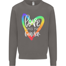 LGBT Love Has No Gender Gay Pride Day Mens Sweatshirt Jumper Charcoal