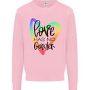 LGBT Love Has No Gender Gay Pride Day Mens Sweatshirt Jumper Light Pink