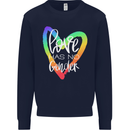 LGBT Love Has No Gender Gay Pride Day Mens Sweatshirt Jumper Navy Blue