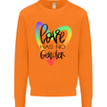 LGBT Love Has No Gender Gay Pride Day Mens Sweatshirt Jumper Orange