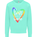 LGBT Love Has No Gender Gay Pride Day Mens Sweatshirt Jumper Peppermint