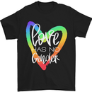 LGBT Love Has No Gender Gay Pride Day Mens T-Shirt Cotton Gildan Black