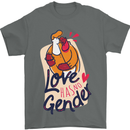 LGBT Love Has No Gender Gay Pride Day Mens T-Shirt Cotton Gildan Charcoal