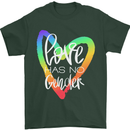 LGBT Love Has No Gender Gay Pride Day Mens T-Shirt Cotton Gildan Forest Green