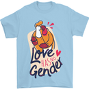 LGBT Love Has No Gender Gay Pride Day Mens T-Shirt Cotton Gildan Light Blue