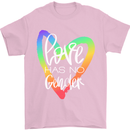 LGBT Love Has No Gender Gay Pride Day Mens T-Shirt Cotton Gildan Light Pink
