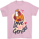 LGBT Love Has No Gender Gay Pride Day Mens T-Shirt Cotton Gildan Light Pink