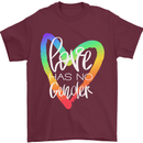 LGBT Love Has No Gender Gay Pride Day Mens T-Shirt Cotton Gildan Maroon