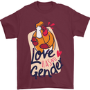 LGBT Love Has No Gender Gay Pride Day Mens T-Shirt Cotton Gildan Maroon