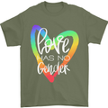 LGBT Love Has No Gender Gay Pride Day Mens T-Shirt Cotton Gildan Military Green