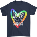 LGBT Love Has No Gender Gay Pride Day Mens T-Shirt Cotton Gildan Navy Blue