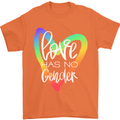 LGBT Love Has No Gender Gay Pride Day Mens T-Shirt Cotton Gildan Orange