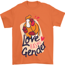 LGBT Love Has No Gender Gay Pride Day Mens T-Shirt Cotton Gildan Orange