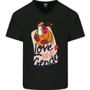 LGBT Love Has No Gender Gay Pride Day Mens V-Neck Cotton T-Shirt Black