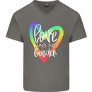 LGBT Love Has No Gender Gay Pride Day Mens V-Neck Cotton T-Shirt Charcoal