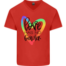 LGBT Love Has No Gender Gay Pride Day Mens V-Neck Cotton T-Shirt Red