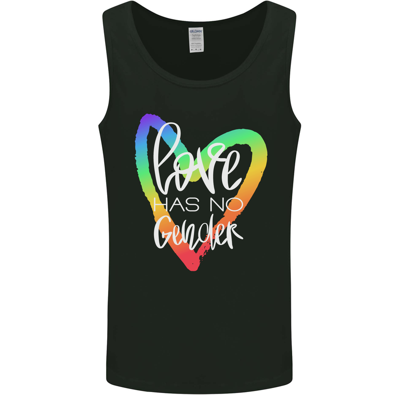 LGBT Love Has No Gender Gay Pride Day Mens Vest Tank Top Black