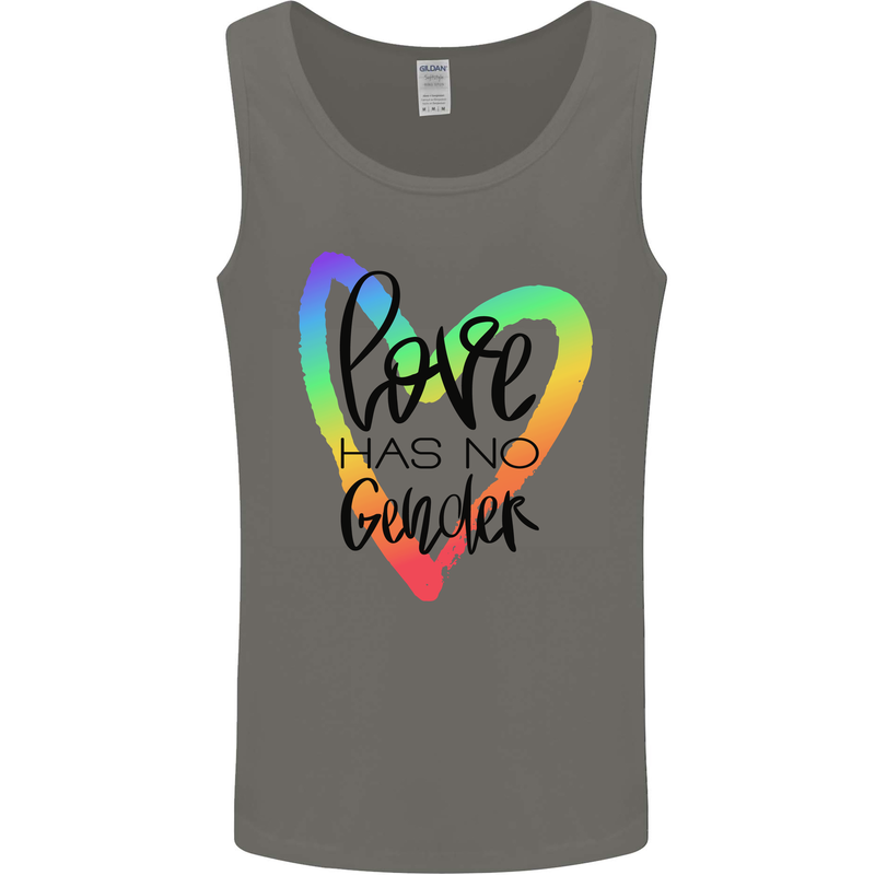 LGBT Love Has No Gender Gay Pride Day Mens Vest Tank Top Charcoal