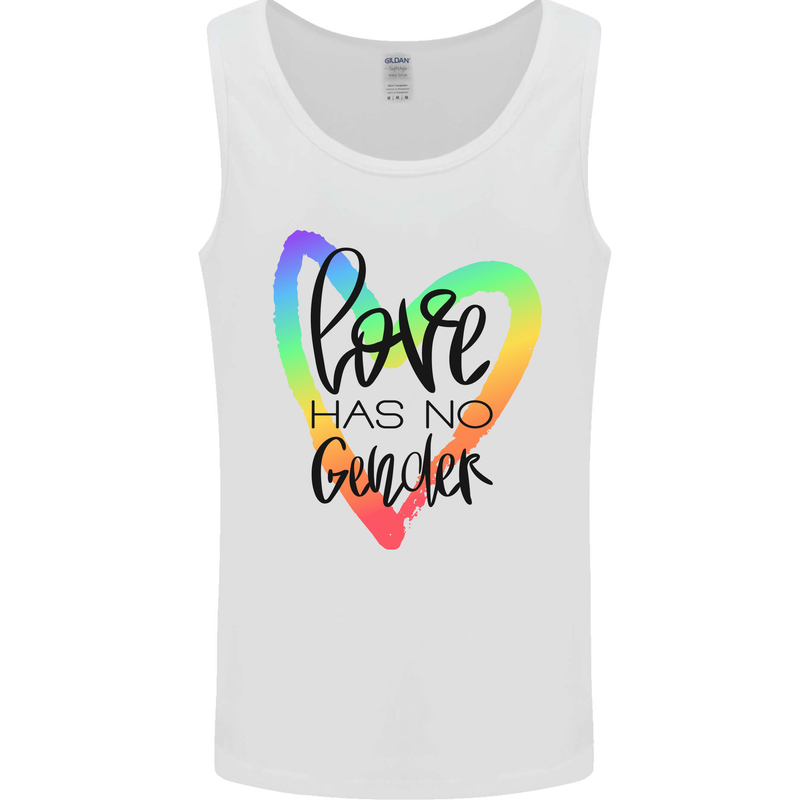 LGBT Love Has No Gender Gay Pride Day Mens Vest Tank Top White