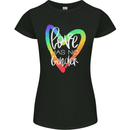 LGBT Love Has No Gender Gay Pride Day Womens Petite Cut T-Shirt Black