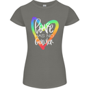 LGBT Love Has No Gender Gay Pride Day Womens Petite Cut T-Shirt Charcoal