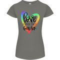 LGBT Love Has No Gender Gay Pride Day Womens Petite Cut T-Shirt Charcoal
