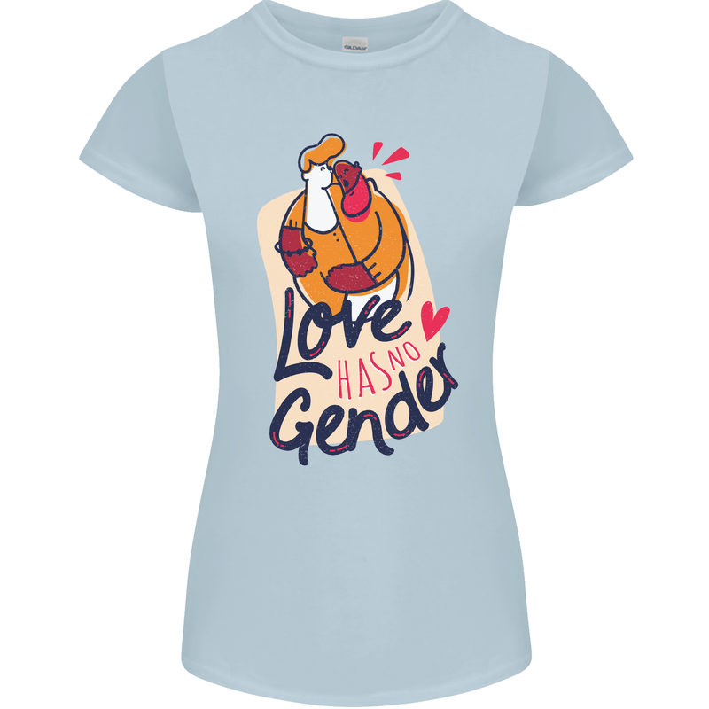 LGBT Love Has No Gender Gay Pride Day Womens Petite Cut T-Shirt Light Blue