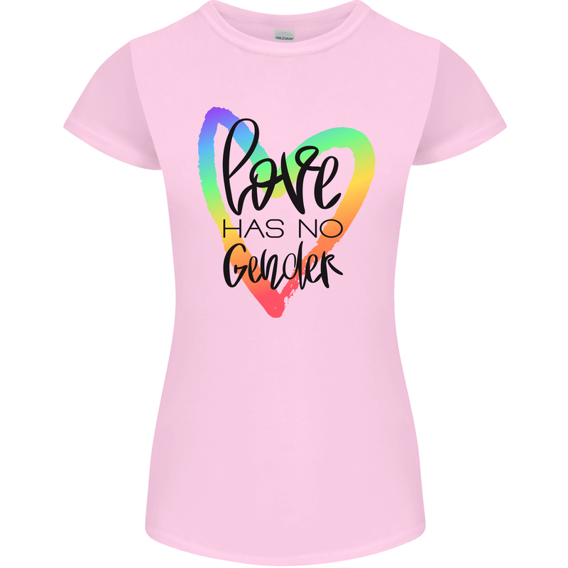 LGBT Love Has No Gender Gay Pride Day Womens Petite Cut T-Shirt Light Pink