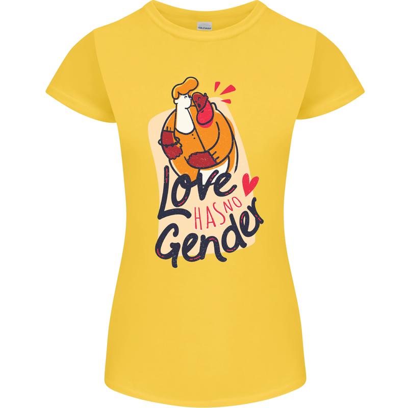 LGBT Love Has No Gender Gay Pride Day Womens Petite Cut T-Shirt Yellow