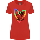 LGBT Love Has No Gender Gay Pride Day Womens Wider Cut T-Shirt Red