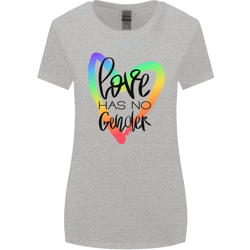 LGBT Love Has No Gender Gay Pride Day Womens Wider Cut T-Shirt Sports Grey