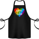 LGBT Love Is Love Gay Pride Day Awareness Cotton Apron 100% Organic Black