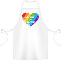 LGBT Love Is Love Gay Pride Day Awareness Cotton Apron 100% Organic White