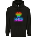 LGBT Love Is Love Gay Pride Day Awareness Mens Hoodie Black