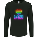 LGBT Love Is Love Gay Pride Day Awareness Mens Long Sleeve T-Shirt Black